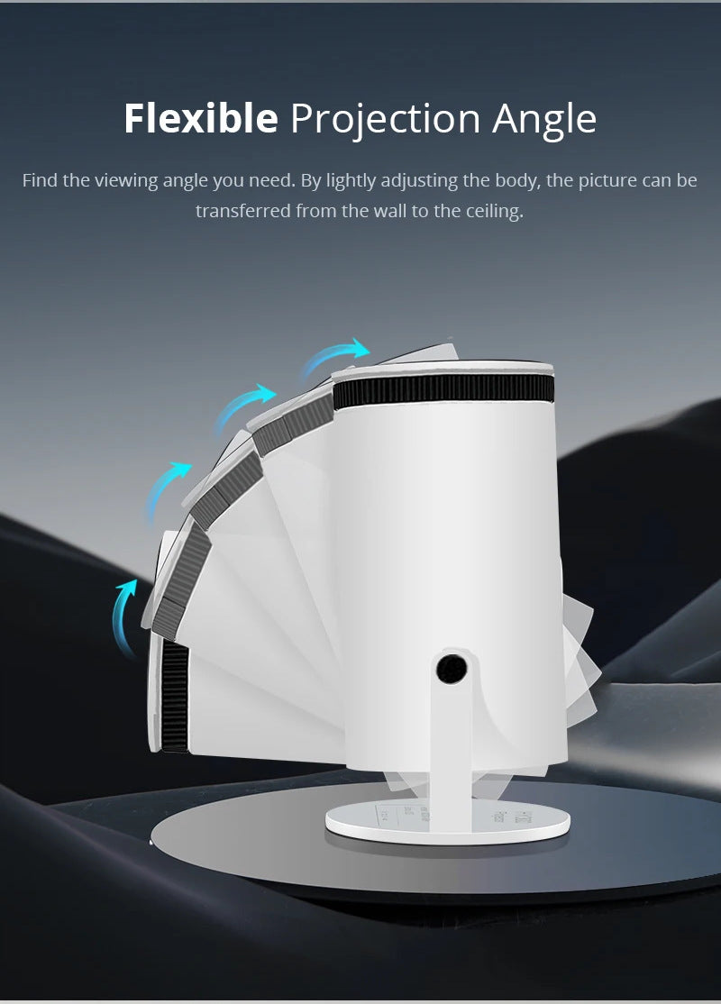 NightFrame projector rotating on its stand from wall to ceiling