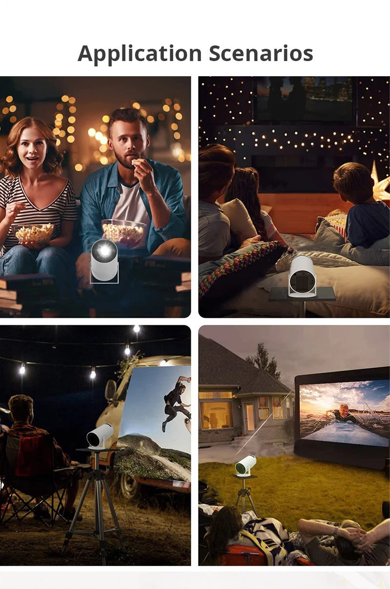 NightFrame projector used for movie nights on the couch, in bed and outdoors